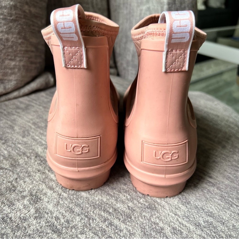 UGG Pink Ankle Rain Boots - Picture 3 of 5